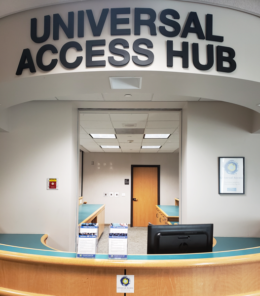 Universal Access Hub desk