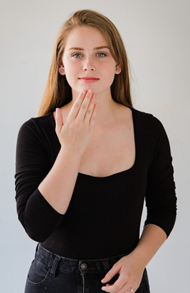 woman signing "thank you"